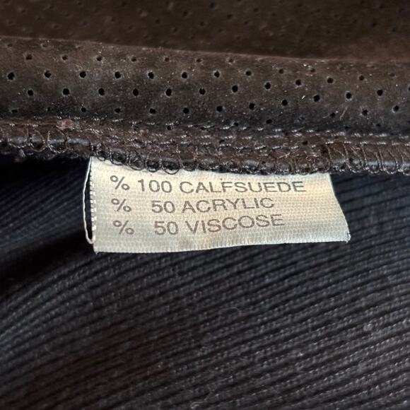 Vintage CACHE Shirt Jacket Calf Suede & Knit Snap Close Medium - Picture 6 of 7